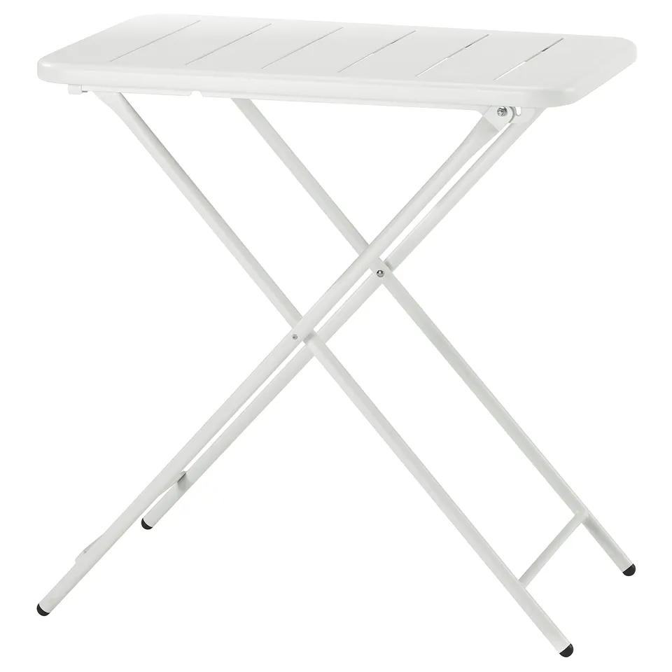 Torparo dining table, white, folding, rectangular, steel, plastic feet.