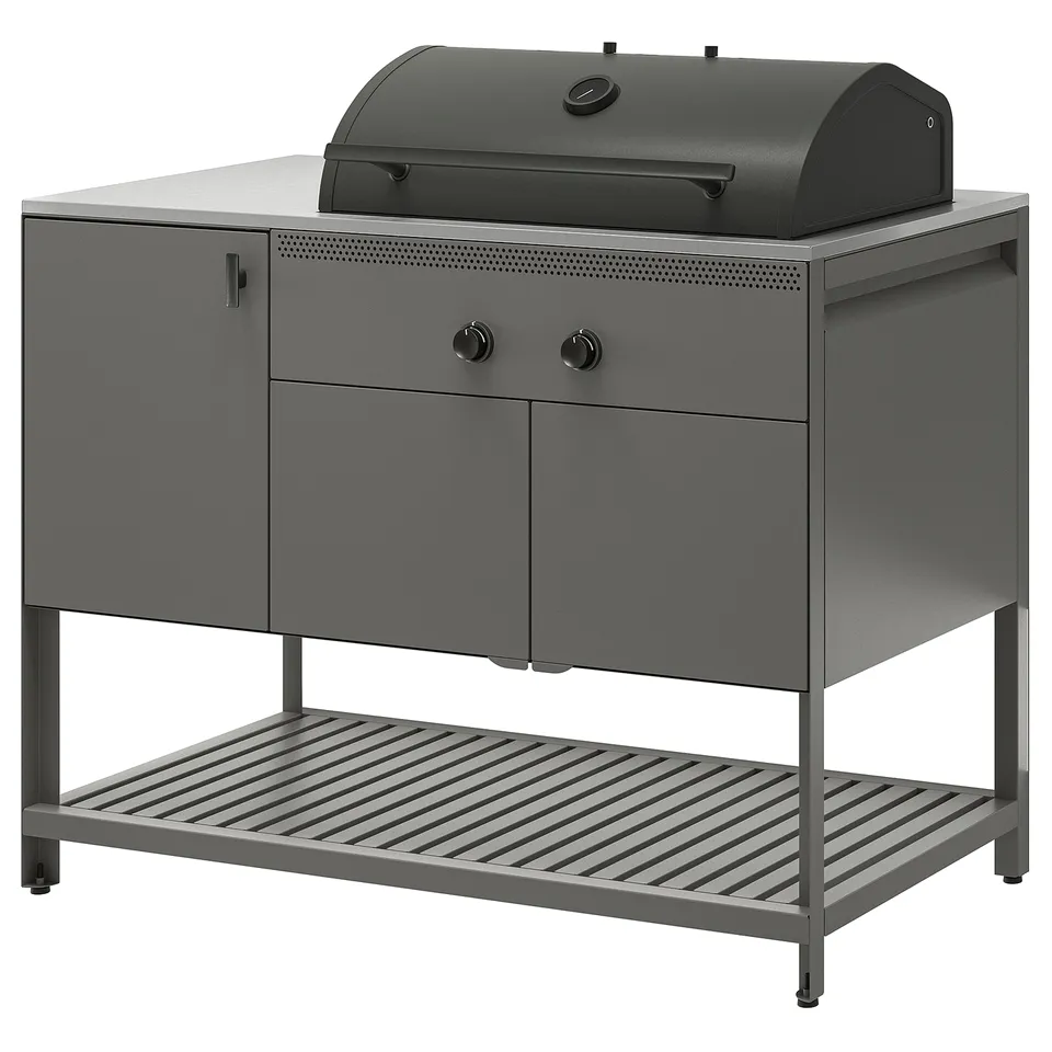 BÅTSKÄR Charcoal barbecue, outdoor/dark grey, 120x60 cm