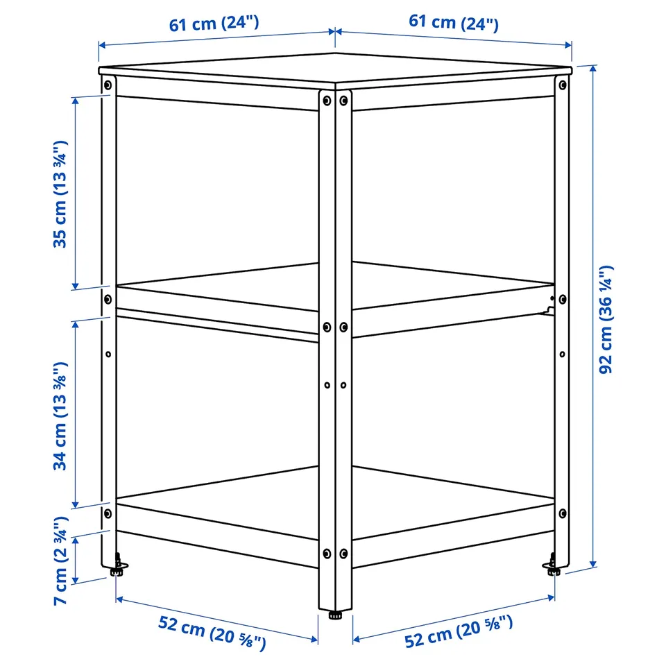 Illustration with measurements for the product: GRILLSKÄR.