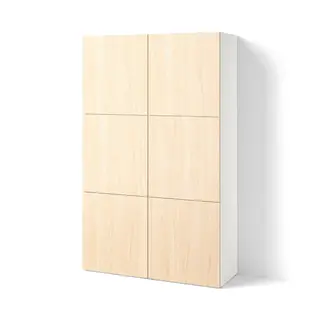 BESTÅ storage combination with doors, white Fänrik/ash, Width 120 x Depth 42 x Height 193 cm