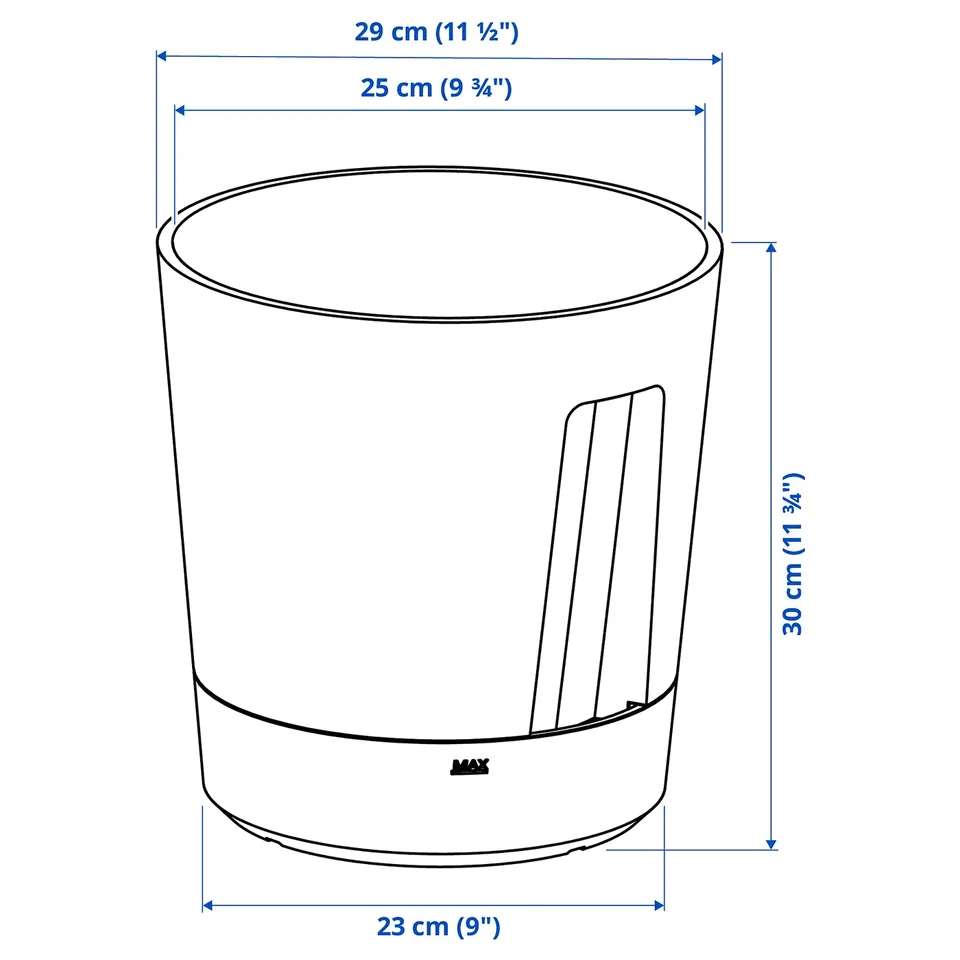 Illustration with measurements for the product: VÅRDTRÄD.