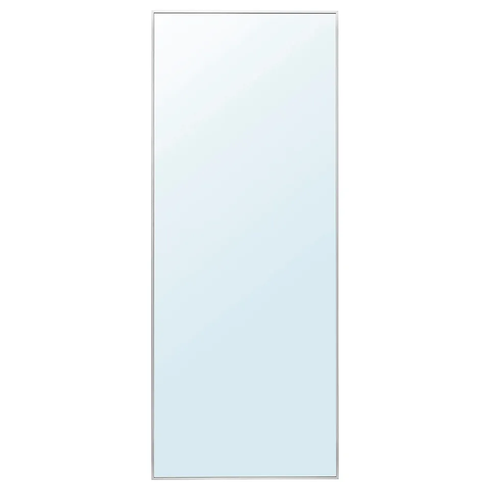 A large rectangle mirror named HOVET, in a modern design, with a thin metal frame.