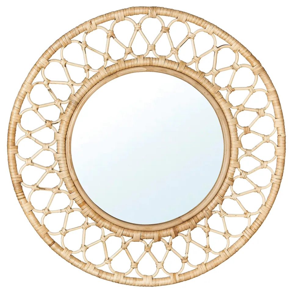 GRINSBOL Mirror, rattan, 55 cm