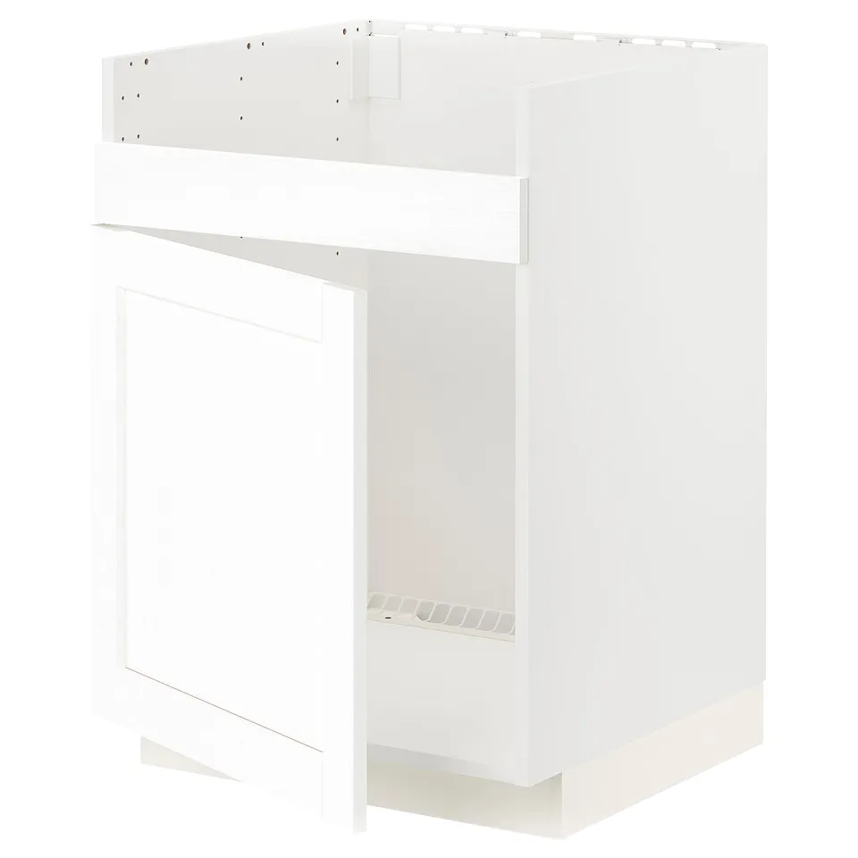 White METOD kitchen cabinet unit; modern, square, minimalist design.