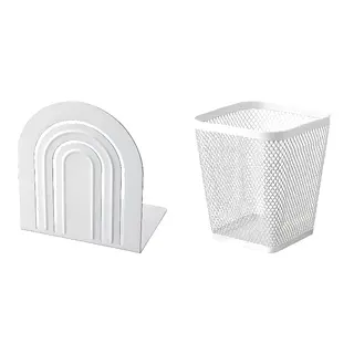 DRÖNJÖNS/HÖSSLA set: book-end + pen cup
