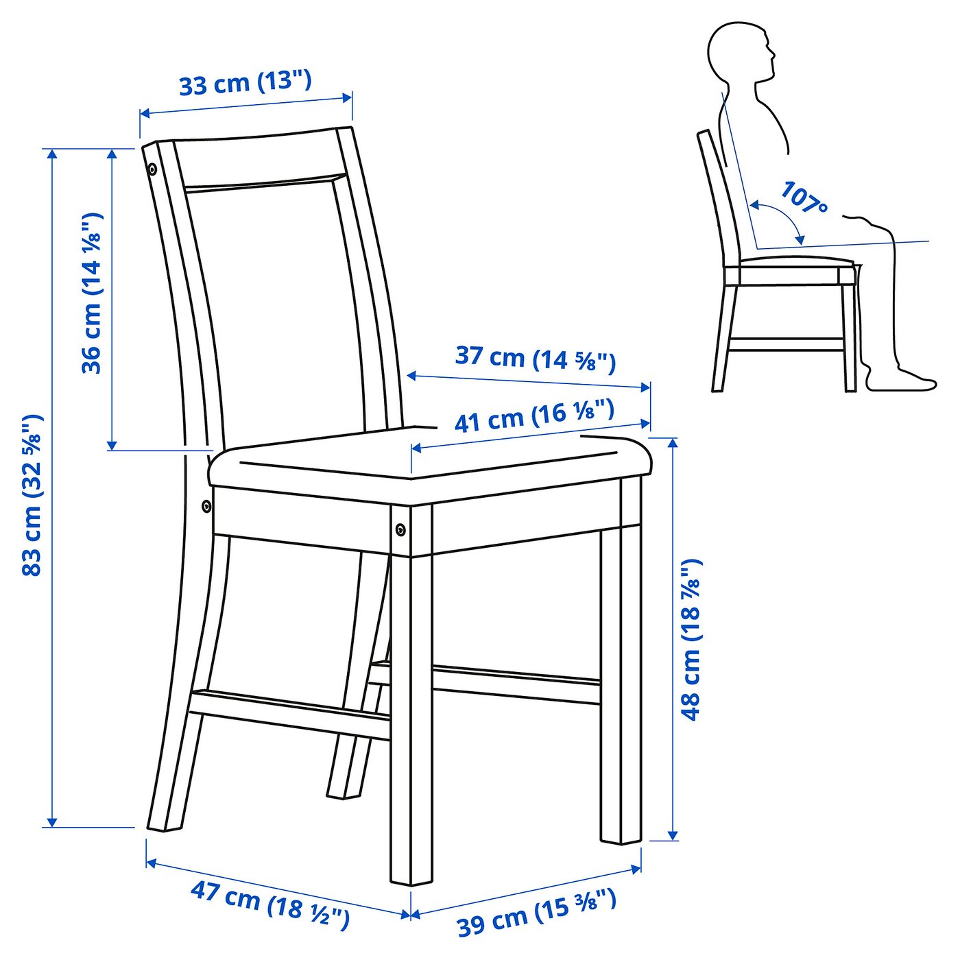 Illustration with measurements for the product: PINNTORP.