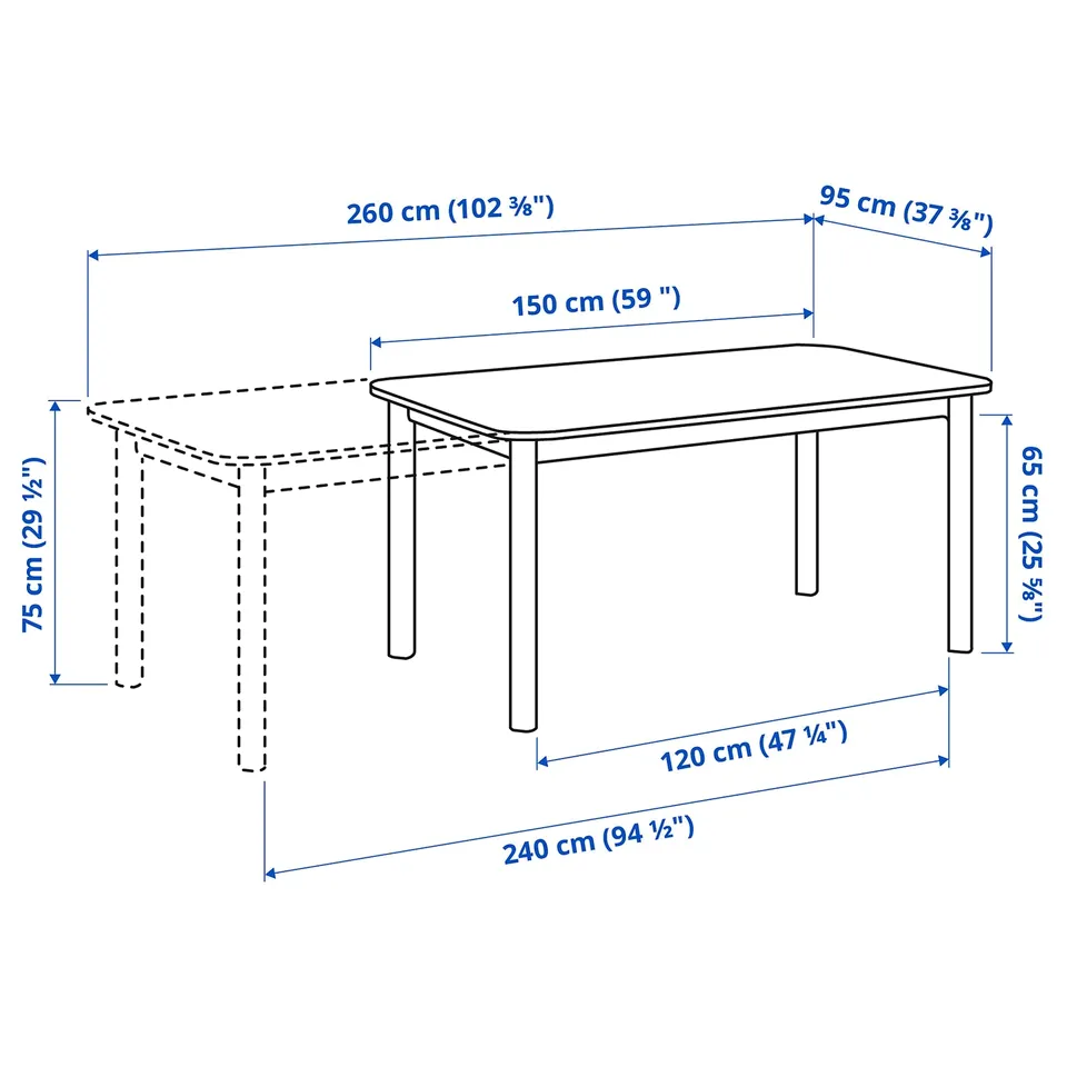 Illustration with measurements for the product: STRANDTORP.
