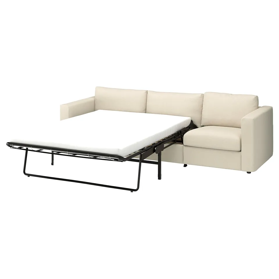 VIMLE 3-seat sofa-bed, Knäbäck light beige