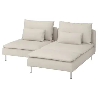 SÖDERHAMN 2-seat sofa with chaise longue, Gunnared beige, Width 186 x Depth 99 cm