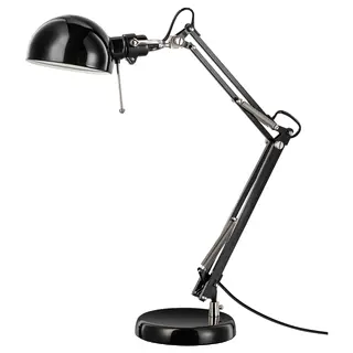 FORSÅ work lamp, black, Height 35 cm
