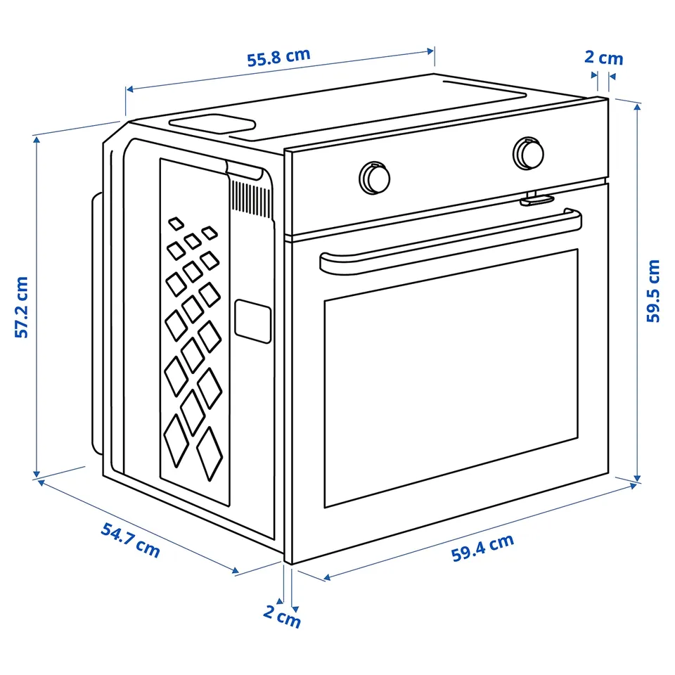 Illustration with measurements for the product: LAGAN.