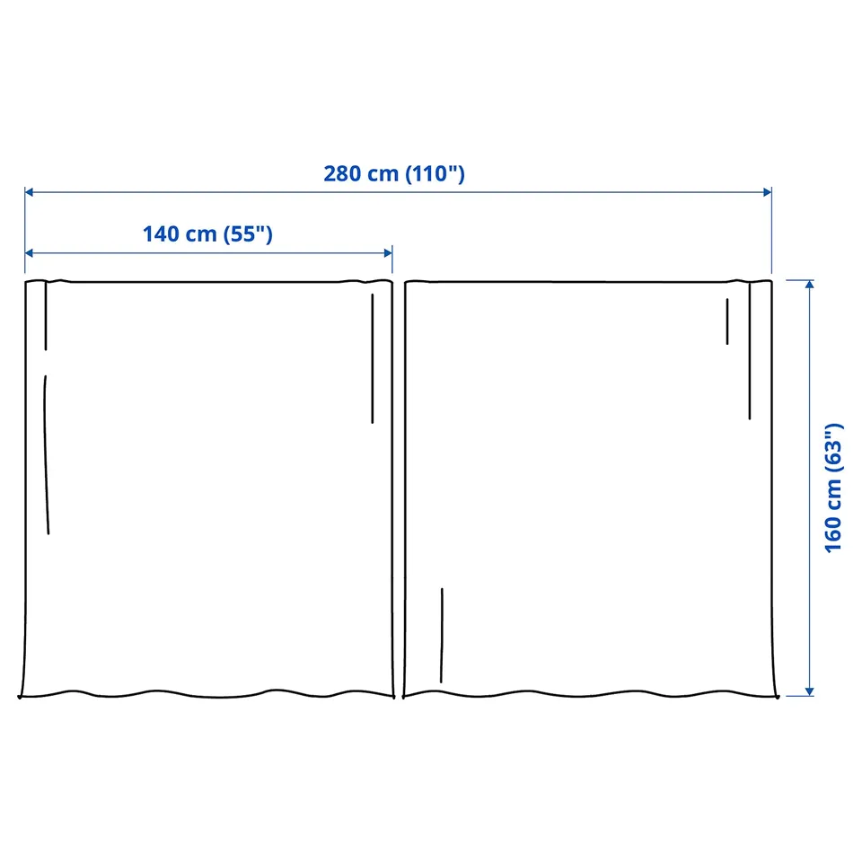 SANELA Curtains, 1 pair, light beige/with eyelets, 140x160 cm