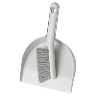 PEPPRIG dust pan and brush, grey