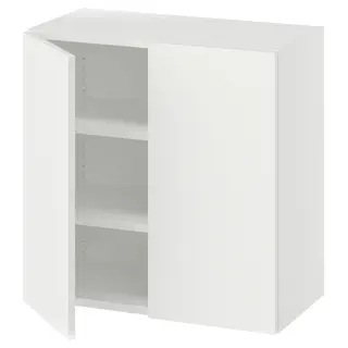 LASTARE wall-mounted cabinet combination, white/with 2 shelves, 60x32x60 cm