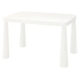 MAMMUT children's table, in/outdoor white, 77x55 cm