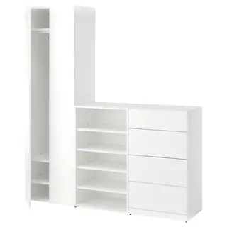 LASTARE wardrobe combination, white, 180x42x201 cm
