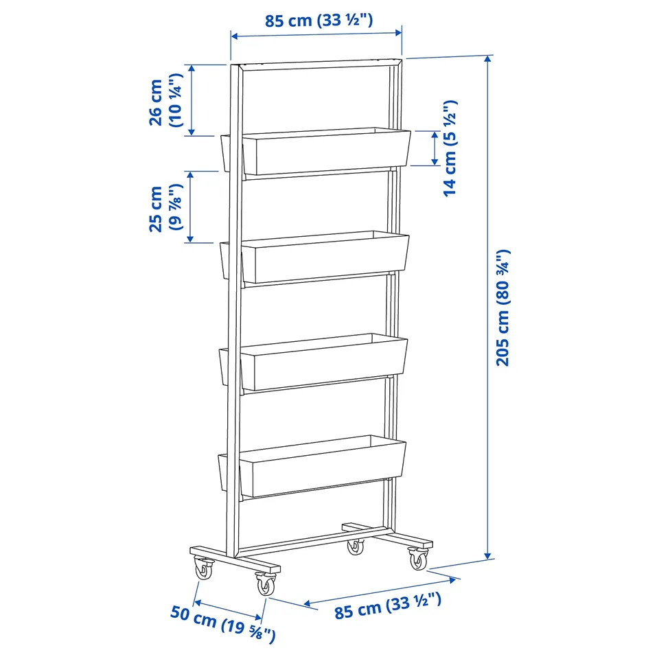 Illustration with measurements for the product: MITTZON.