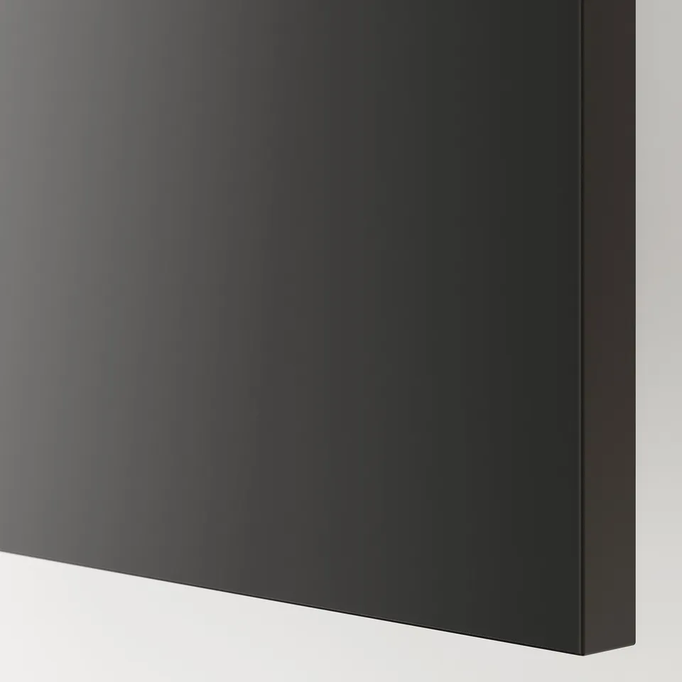 Modern, flat-panel drawer in sleek black finish, showcasing smooth edges and elegant design.