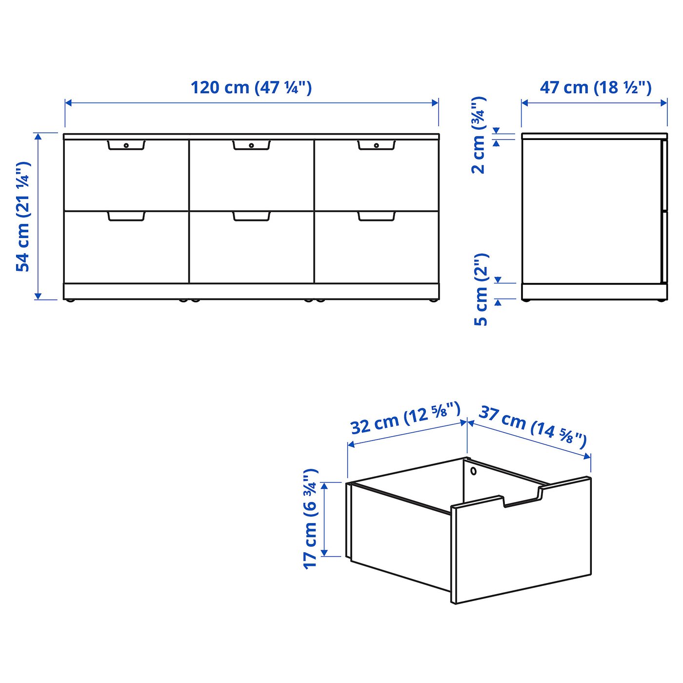 Illustration with measurements for the product: NORDLI.
