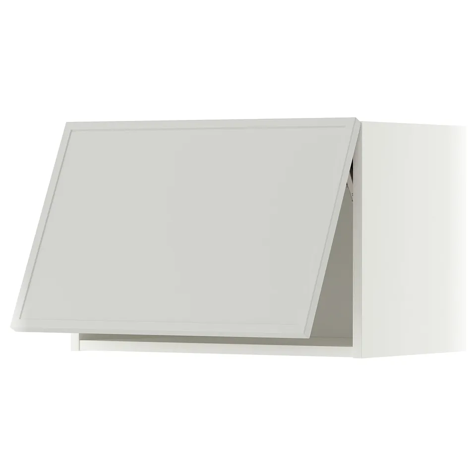METOD Wall cabinet horizontal, white/Aspudden light grey, 60x37x40 cm