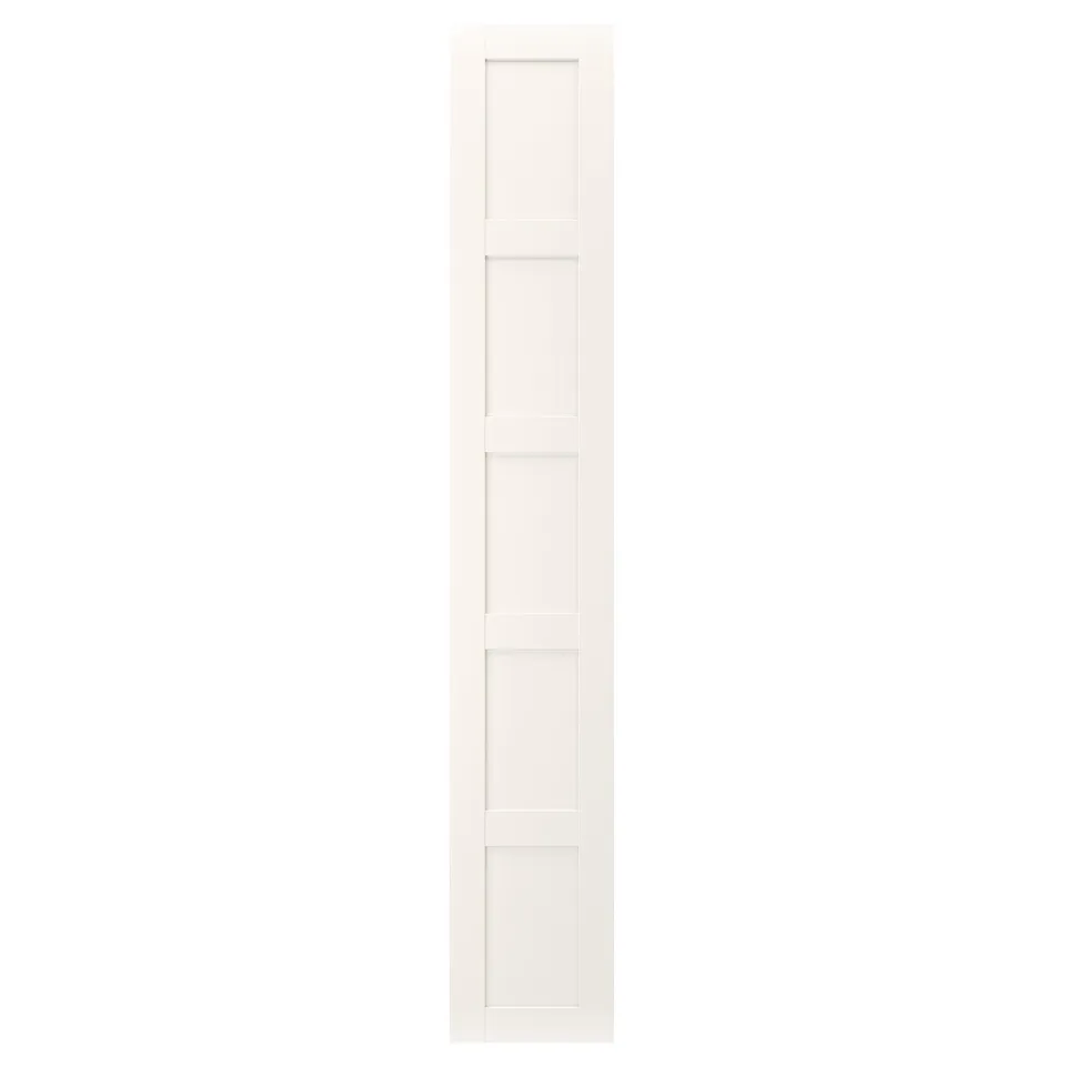 White BERGSBO cabinet door, modern square design.