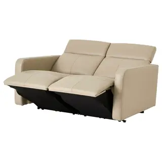 LJUNGBYHED 2 seat sofa w 2 electr recliners, Vråka/Vråkärr light beige, Width 158 x Depth 100 x Height 101 cm
