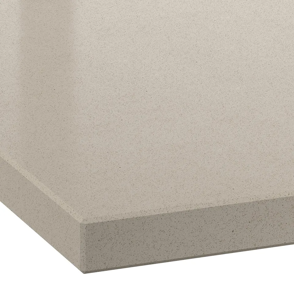 LOCKEBO Custom made worktop, beige stone effect/glass composite, 1 m²x4.0 cm