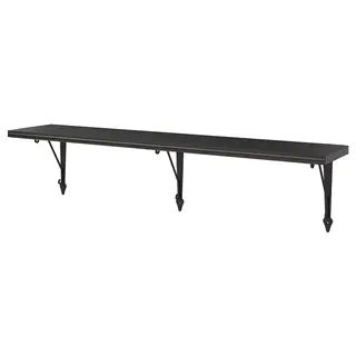 BERGSHULT / KROKSHULT wall shelf, brown-black/anthracite, 120x20 cm