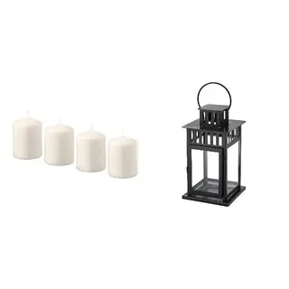 candle(unscented) + closed lantern set: unscented pillar candle + lantern for block candle