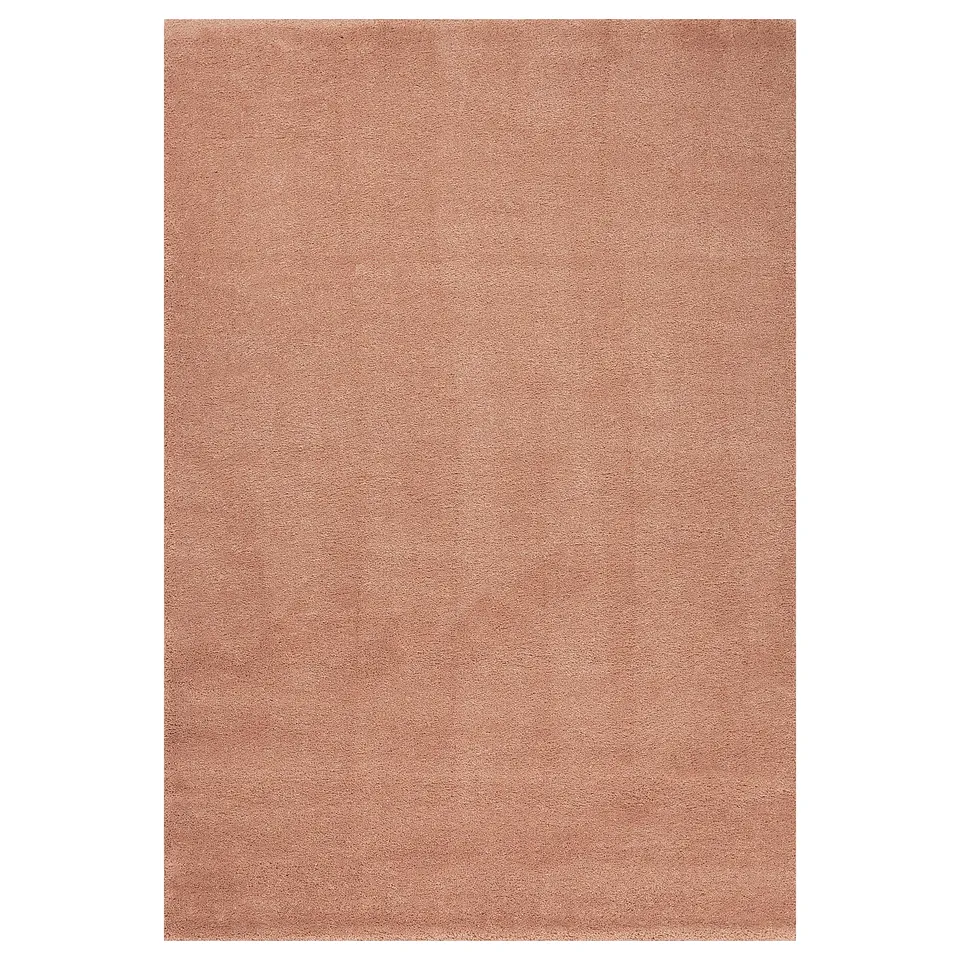 STOENSE rug, light brown, rectangular, plain texture, polypropylene front, synthetic rubber back.
