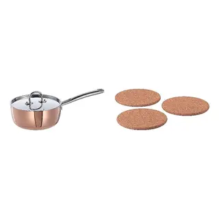 pot + pot stand set: saucepan with lid + pot stand