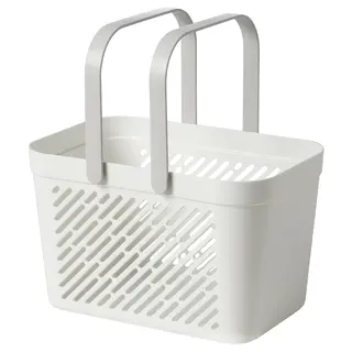 RÅNEN basket, white/grey, Length 27 x Width 18 x Height 17 cm