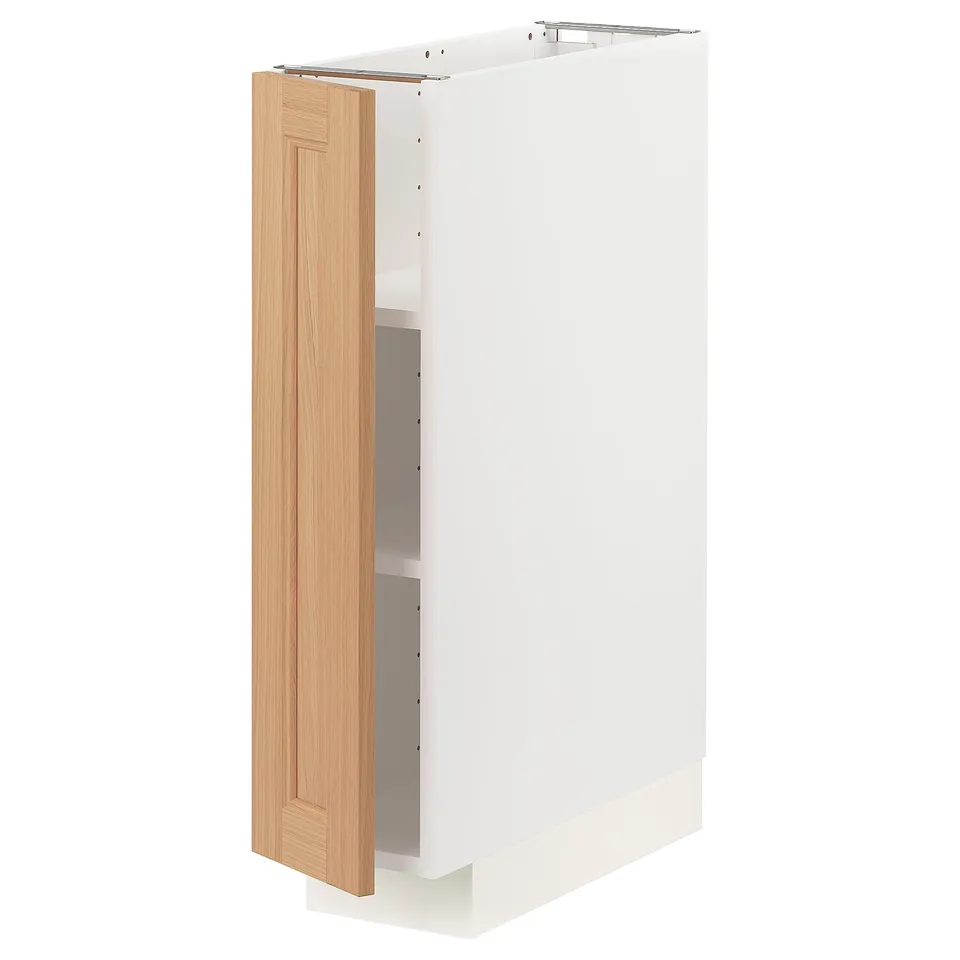 METOD kitchen cabinet, white & wood, upright, modern design.