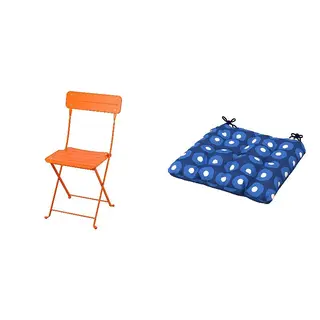 KLÖSAN/SUNDSÖ set: folding chair + chair cushion, outdoor