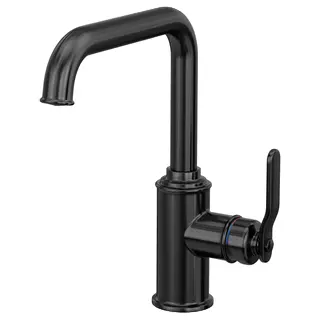 TAKSJÖN kitchen mixer tap single side lever, black, Height 295 mm