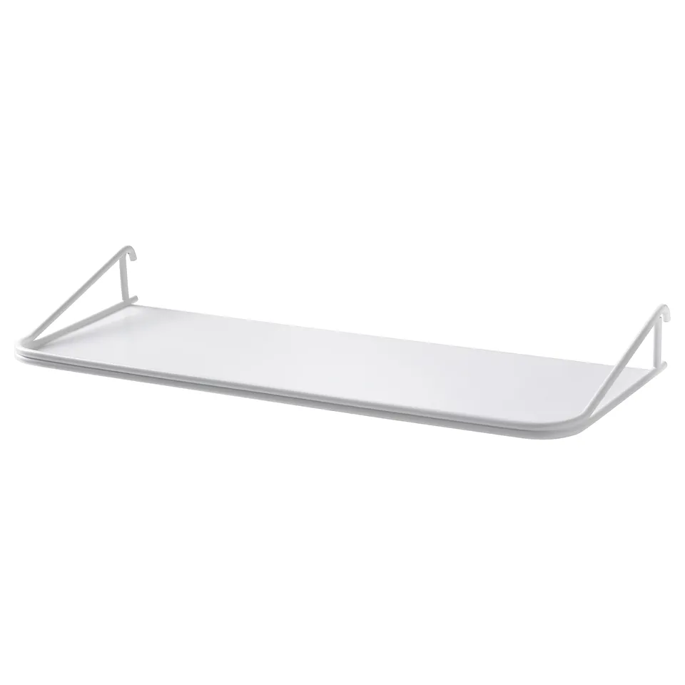 SKÅDIS wall shelf, white. Modern minimalist design, sturdy steel construction.