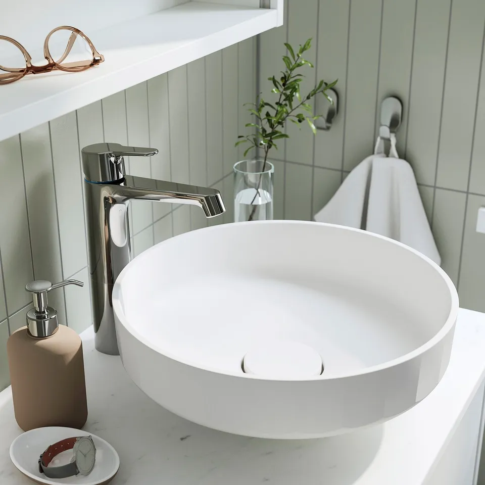 ÄNGSJÖN / LERSJÖN Wash-stnd w drawers/wash-basin, oak effect/black marble effect, 82x49x79 cm