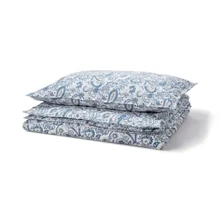 RODGERSIA duvet cover and pillowcase, blue/white, 150x200/50x80 cm
