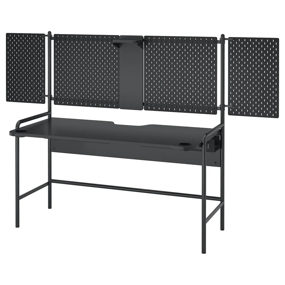 FRÖSKELÅS Gaming desk, black, 144x71 cm