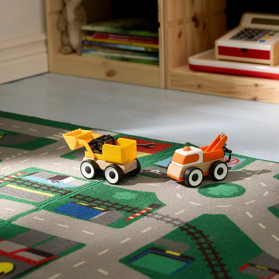 LILLABO Rug, green, 75x133 cm