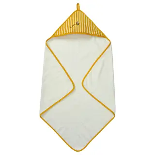 GRÖNFINK baby towel with hood, yellow, 80x80 cm