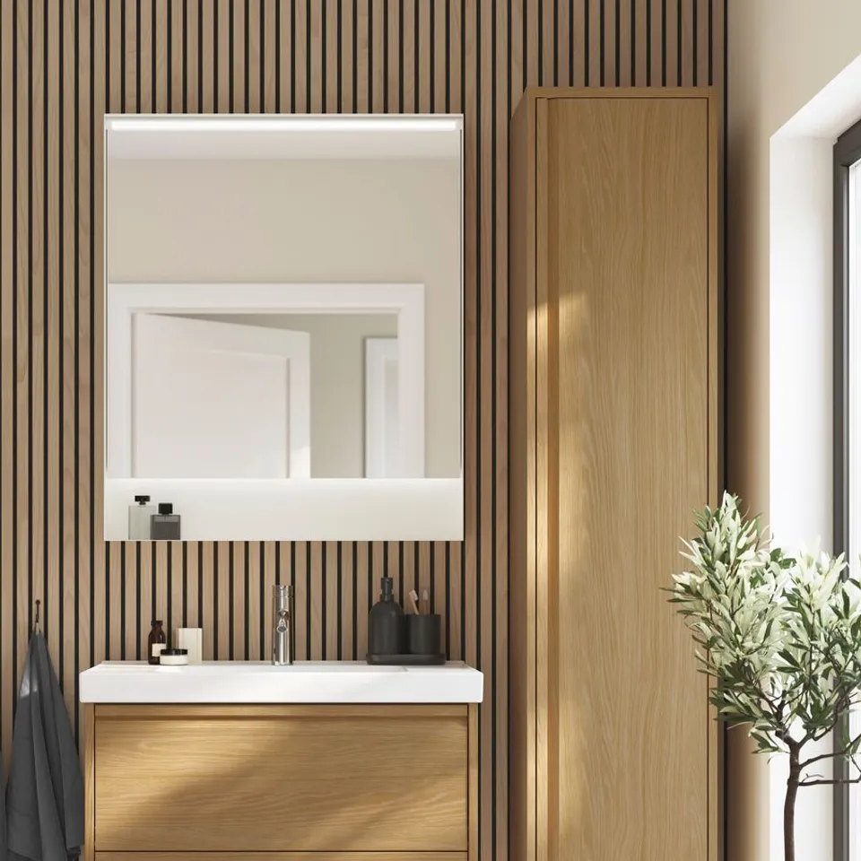 part: FAXÄLVEN mirror with built-in lighting