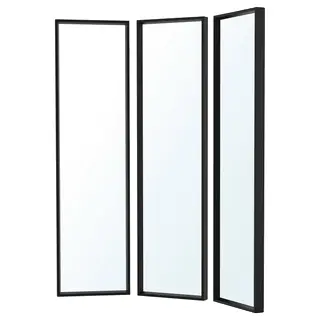 NISSEDAL mirror combination, black, 130x150 cm