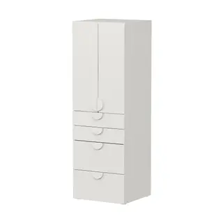 SMÅSTAD / PLATSA wardrobe, white white/with 4 drawers
