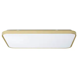 SKALÅDRA LED ceiling lamp, rectangle brass-colour, Height 9 x Length 91 x Width 58 cm