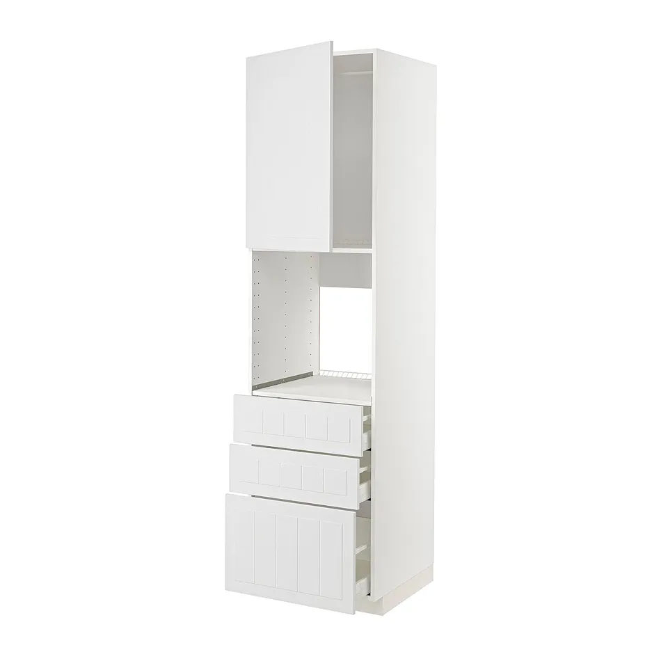 METOD white kitchen unit with drawers and cabinet.
