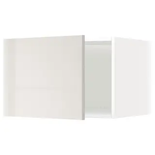 METOD top cabinet for fridge/freezer, white/Ringhult light grey, 60x60x40 cm