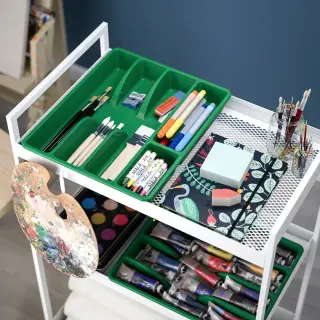 NISSAFORS/SMÄCKER set: trolley + cutlery tray