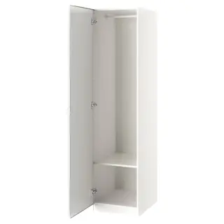 PAX / ÅHEIM wardrobe combination, white/mirror glass, 50x60x201 cm