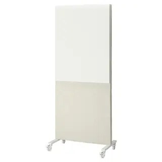MITTZON frame w cstrs/acoustic scrn/whtbrd, Gunnared beige/white, 85x205 cm